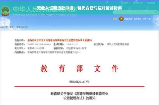 无收入证明贷款申请，替代方案与应对策略指南