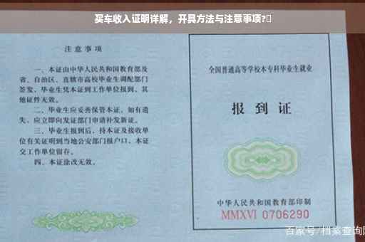 买车收入证明详解，开具方法与注意事项?✨