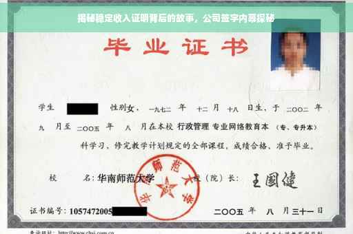 揭秘稳定收入证明背后的故事，公司签字内幕探秘