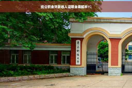 纯公积金贷款收入证明全面解析?✨