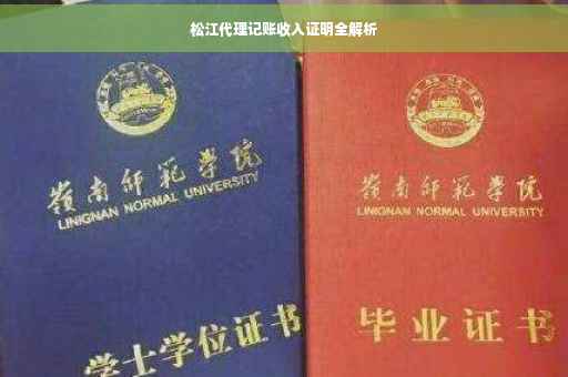 松江代理记账收入证明全解析