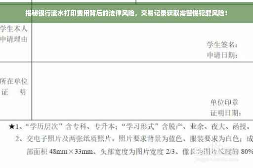 揭秘银行流水打印费用背后的法律风险，交易记录获取需警惕犯罪风险！