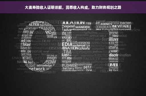 大麦寿险收入证明详解，洞悉收入构成，助力财务规划之路