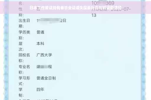 日本工作签证持有者毕业证遗失探索补办与验证新途径