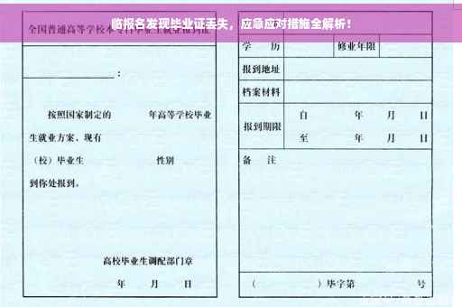 临报名发现毕业证丢失，应急应对措施全解析！