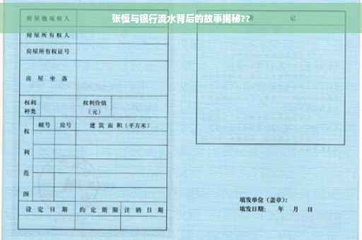 张恒与银行流水背后的故事揭秘??
