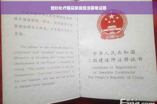 媳妇化疗期间家庭经济困难证明