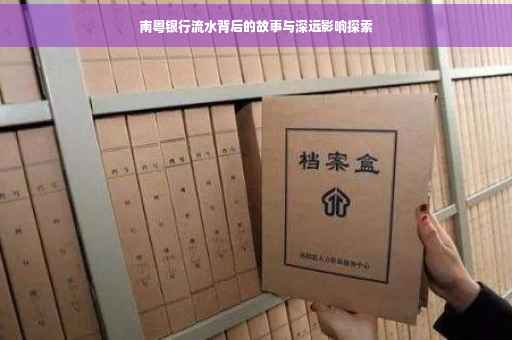 南粤银行流水背后的故事与深远影响探索