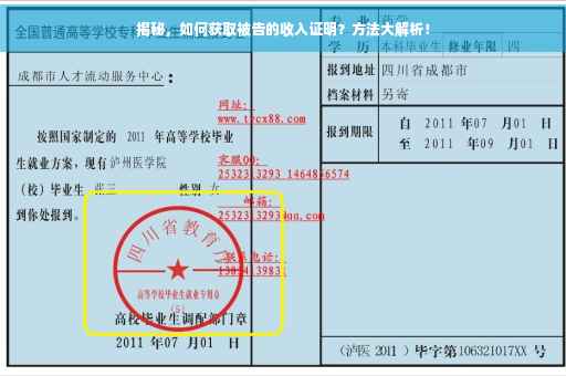 揭秘，如何获取被告的收入证明？方法大解析！