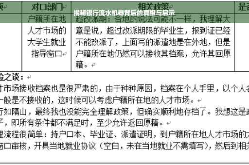 揭秘银行流水机器背后的真相与启示
