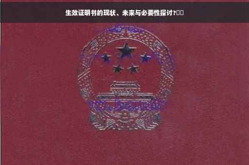 生效证明书的现状、未来与必要性探讨?⚡️
