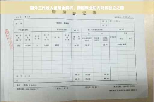 国外工作收入证明全解析，跨国就业助力财务独立之路