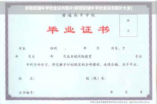 盱眙旧铺中学毕业证书图片(盱眙旧铺中学毕业证书图片大全)