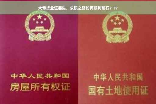 大专毕业证丢失，求职之路如何顺利前行？??