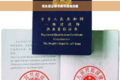 领东西证明书撰写指南详解