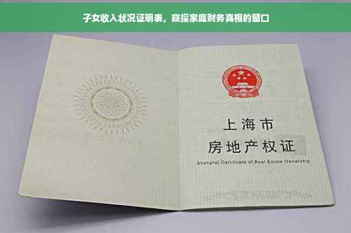 子女收入状况证明表，窥探家庭财务真相的窗口