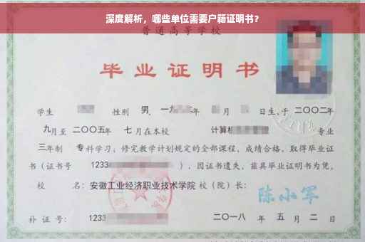 深度解析，哪些单位需要户籍证明书？