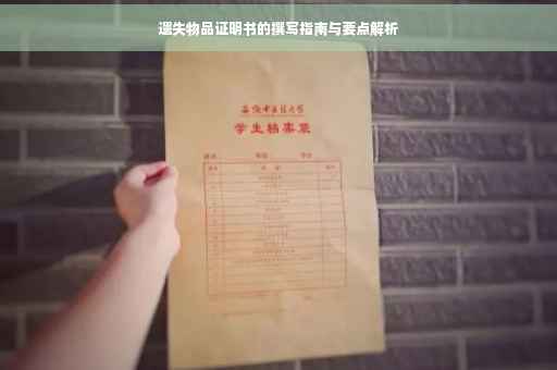 遗失物品证明书的撰写指南与要点解析