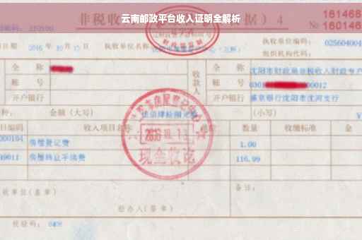 云南邮政平台收入证明全解析