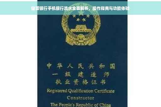 储蓄银行手机银行流水全面解析，操作指南与功能体验
