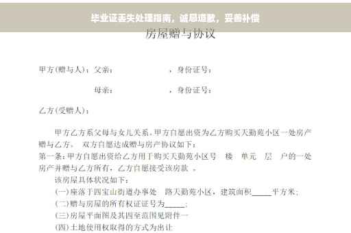 毕业证丢失处理指南，诚恳道歉，妥善补偿