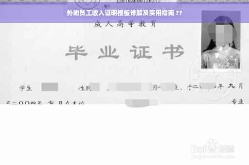 外地员工收入证明模板详解及实用指南 ??