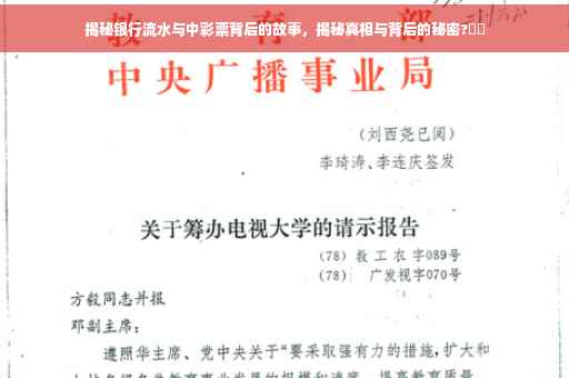 揭秘银行流水与中彩票背后的故事，揭秘真相与背后的秘密?⚡️