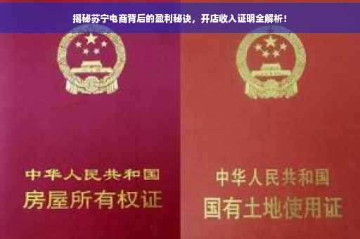 揭秘苏宁电商背后的盈利秘诀，开店收入证明全解析！
