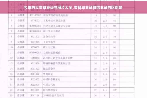 今年的大专毕业证书图片大全,专科毕业证和结业证的区别是