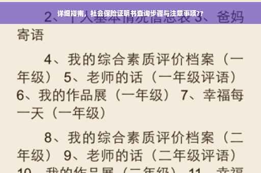 详细指南，社会保险证明书查询步骤与注意事项??