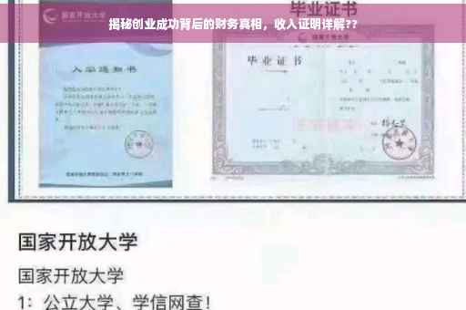 揭秘创业成功背后的财务真相，收入证明详解??
