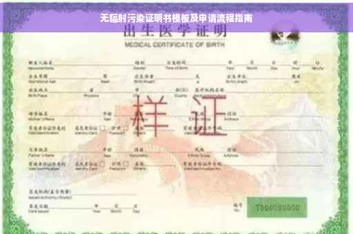 无辐射污染证明书模板及申请流程指南