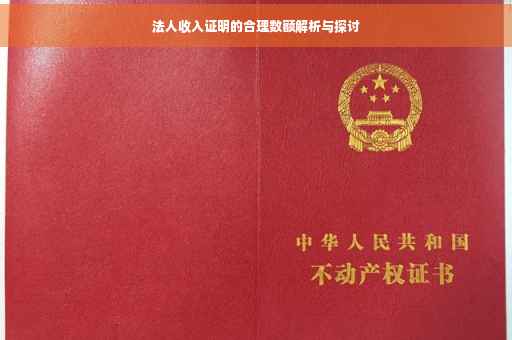 法人收入证明的合理数额解析与探讨