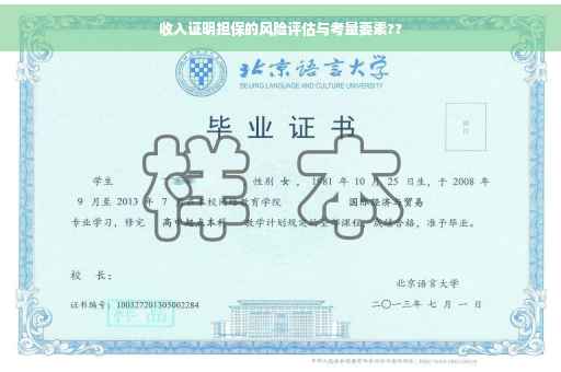收入证明担保的风险评估与考量要素??