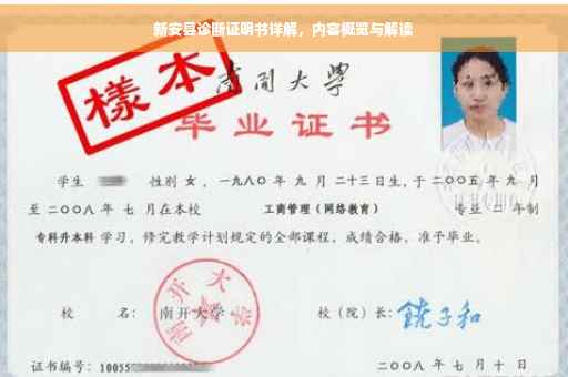 新安县诊断证明书详解，内容概览与解读