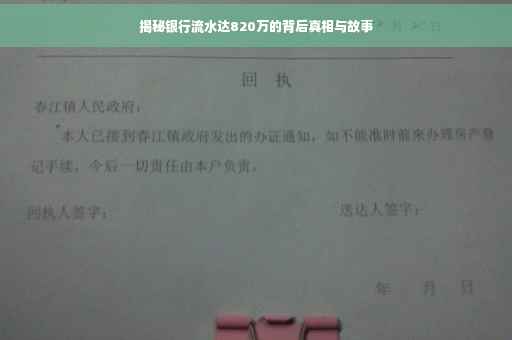 揭秘银行流水达820万的背后真相与故事