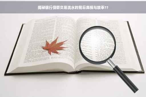 揭秘银行保管交易流水的背后真相与故事??