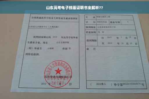 山东高考电子档案证明书全解析??