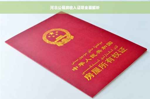 河北公租房收入证明全面解析