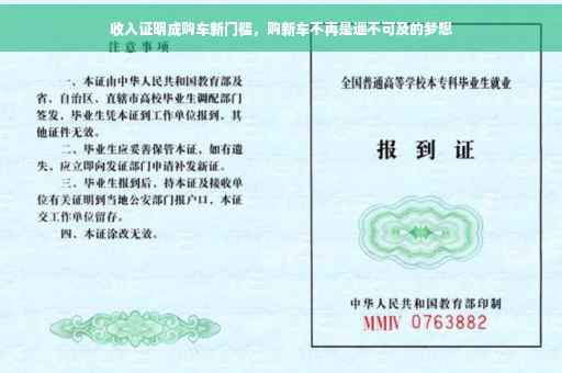 收入证明成购车新门槛，购新车不再是遥不可及的梦想