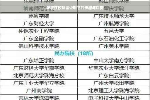 获取在校就读证明书的步骤与指南