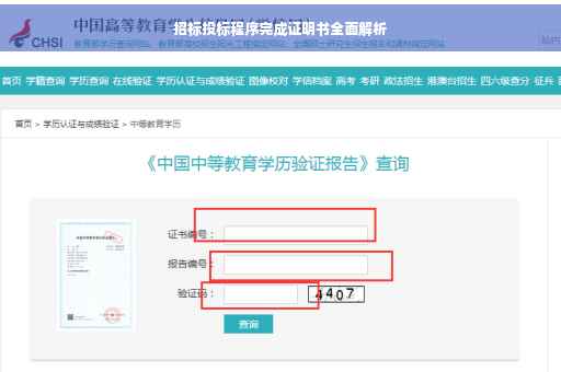 招标投标程序完成证明书全面解析