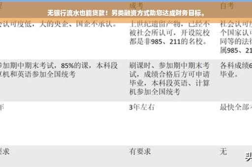 无银行流水也能贷款！另类融资方式助您达成财务目标。