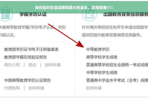 如何应对毕业证数码照片的丢失，实用指南?⚡️