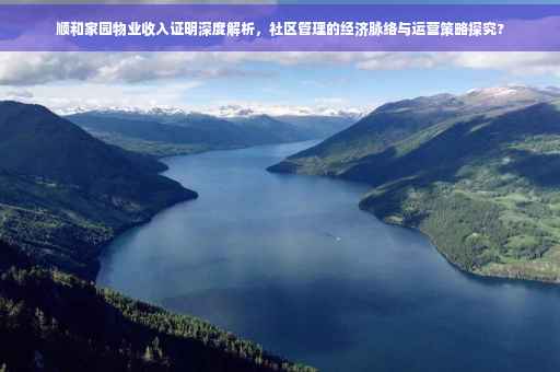 顺和家园物业收入证明深度解析，社区管理的经济脉络与运营策略探究?