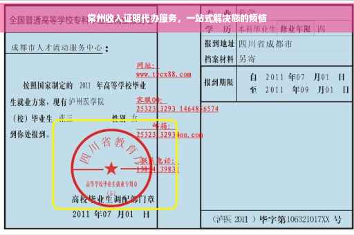 常州收入证明代办服务，一站式解决您的烦恼