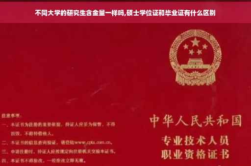 不同大学的研究生含金量一样吗,硕士学位证和毕业证有什么区别