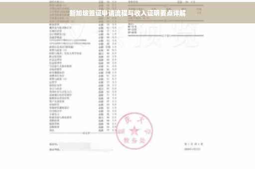 新加坡签证申请流程与收入证明要点详解