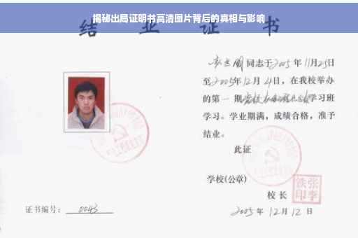 揭秘出局证明书高清图片背后的真相与影响