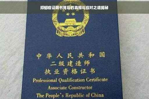 抑郁症证明书背后的真相与应对之道揭秘